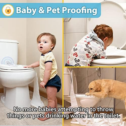 4our Kiddies toilet safety lock installed on seat