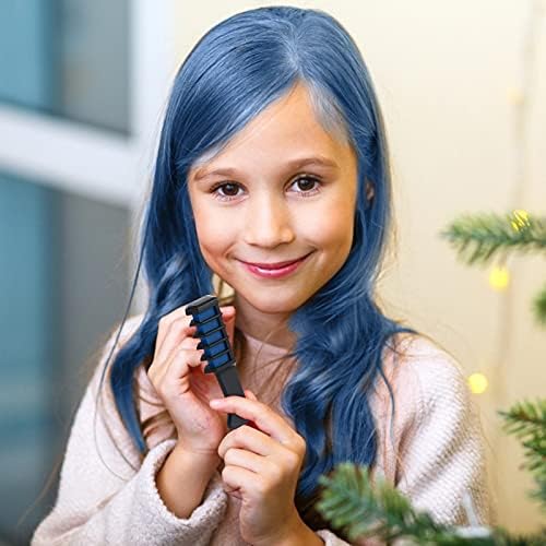 Water soluble non toxic blue hair color chalk rinse demonstration