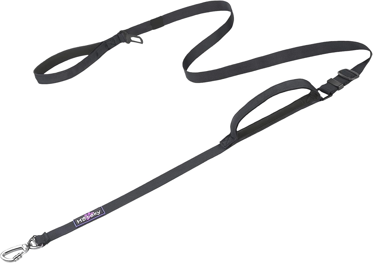 Hotsky Tactical Dog Leash Heavy Duty for Medium Large Dogs that Pull,4-6Ft Strong Bungee Shock Absorbing No Pull Dog Leash with Padded Double Handle and Car Seatbelt,Purple Camo - Image 10