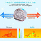Yoheueoa Self Cooling Pad for dogs laid flat on a living room tile floor.