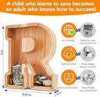 Alphabet shape initial savings bank highlighting smooth polished edges and premium craftsmanship.