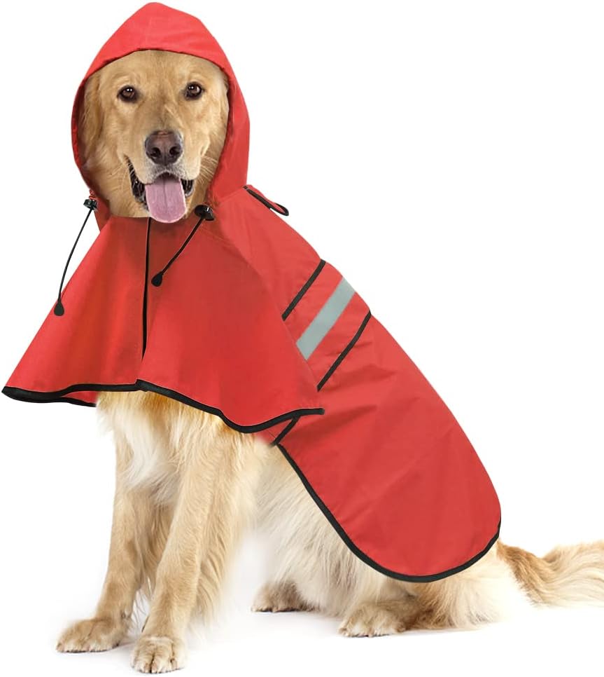 Reflective Dog Rain Coat - Waterproof Adjustable Pet Rain Jacket, Lightweight Dog Hooded Poncho Raincoat for Small to X- Large Dogs and Puppies (Pink, Large) - Image 11