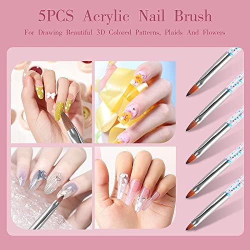 Detail shot of acrylic handles in Voiluk nail brush set