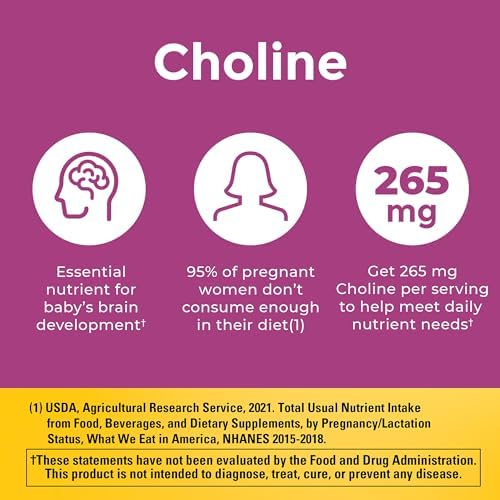 Close up of Nature Made choline capsule bottle