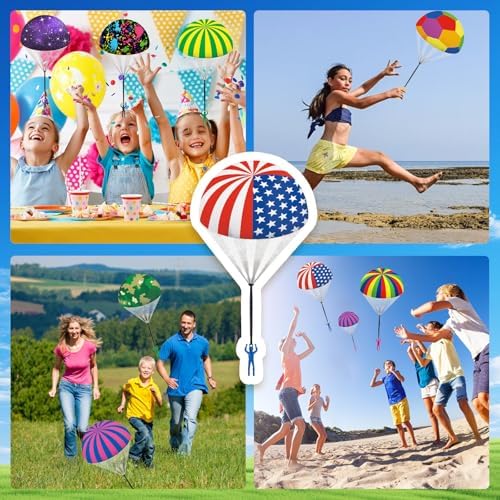 Step by step demonstration of rolling and compressing the outdoor flying parachute toy for launch.