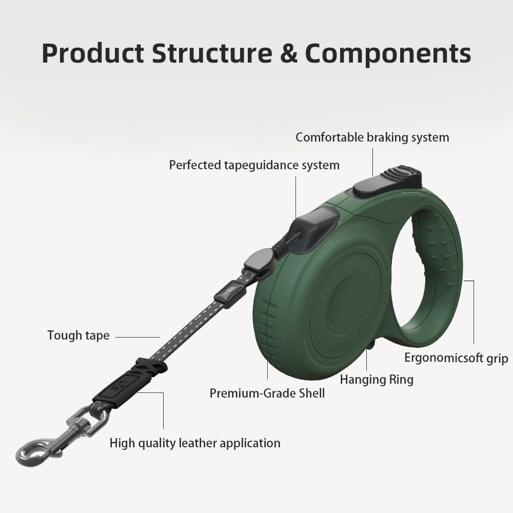 Aqpu dog leash one-handed brake button detail