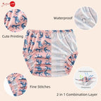Close up of the soft elastic waistband on Joyo Roy waterproof plastic underwear for toddlers