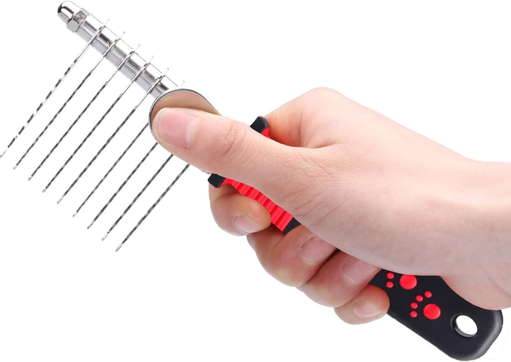 QUMY dog comb and rake kit for undercoat shedding control