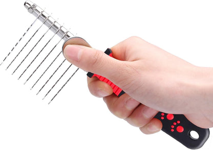 QUMY dog comb and rake kit for undercoat shedding control