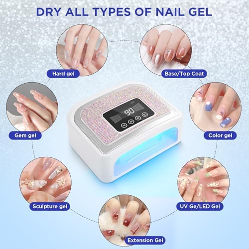 Side profile of portable Aedavey gel nail lamp