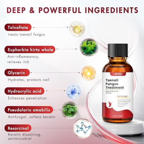 UKVOA topical antifungal solution for restoring clear healthy toenails.