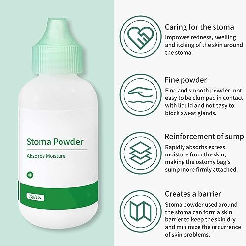ZnnaYoha Ostomy Skin Care Powder bottle displaying product information labels