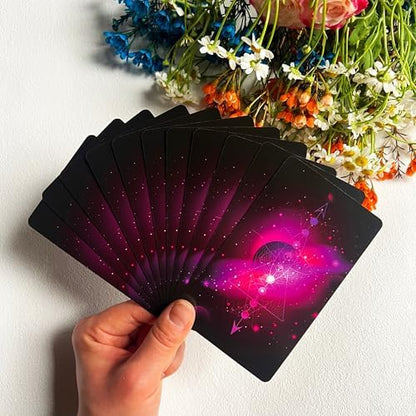 Tarot guidebook and digital QR code resource display