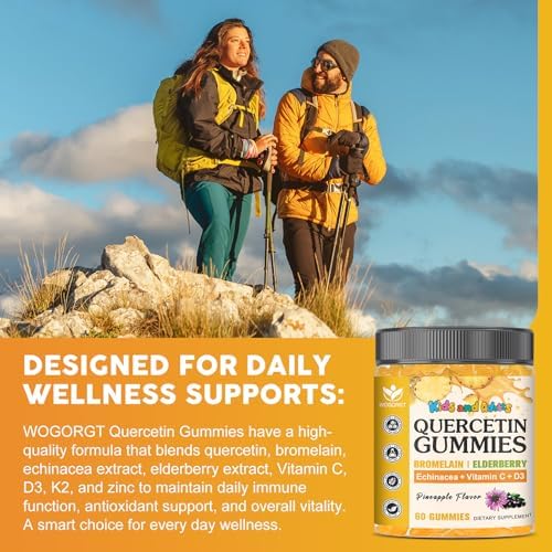 WOGORGT Quercetin Gummies chewable pineapple flavored gummies preview