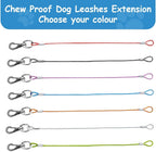 Close up view of the durable non chewable wire rope lead for small and medium dogs.