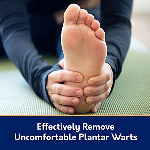 Self-adhesive plantar wart treatment pads for comfortable walking.