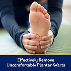 Self-adhesive plantar wart treatment pads for comfortable walking.