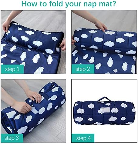 Side view of Biloban toddler nap mat showing thickness and comfort