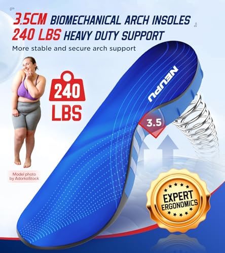 Comparison of Neupu heavy duty insoles against standard foam inserts to demonstrate the rigid support system.
