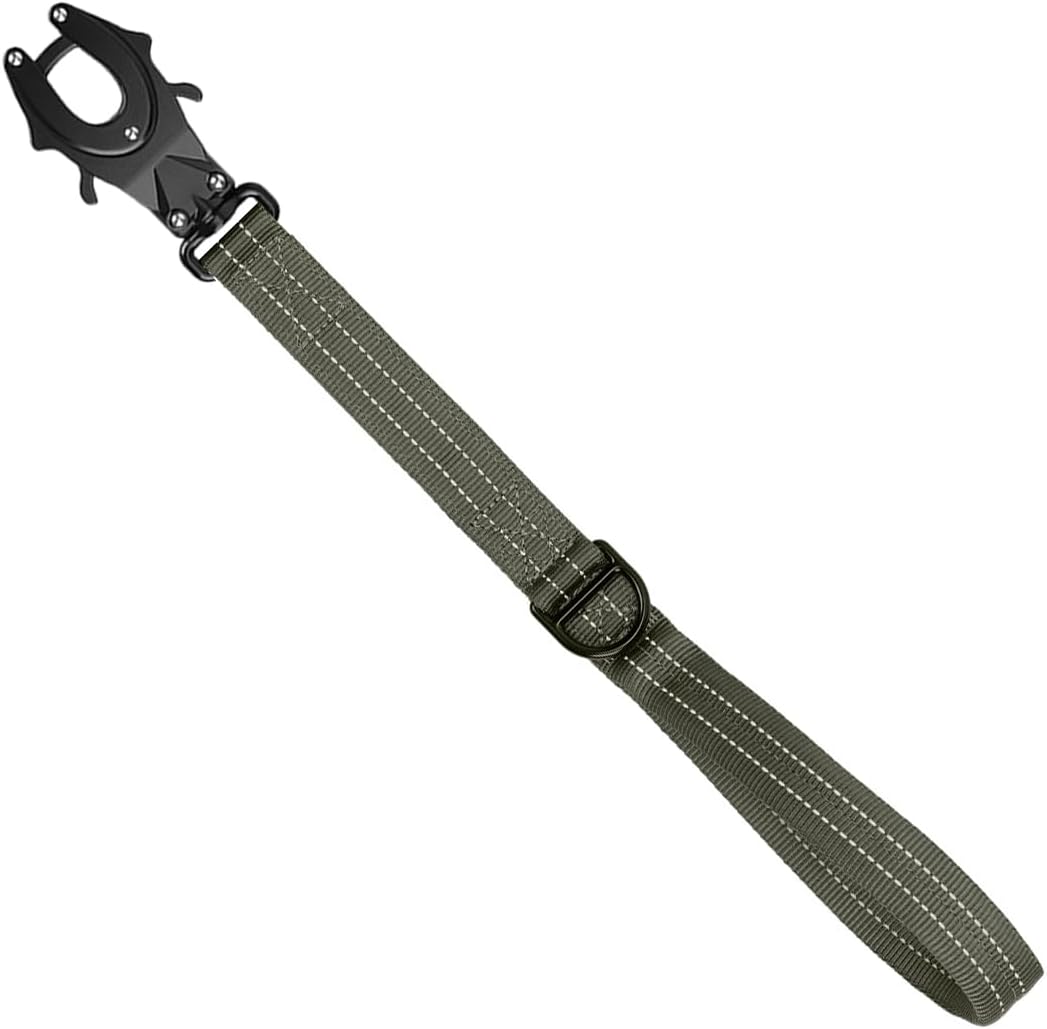 ICEFANG Short Dog Leash 18 Inch Reflective Nylon Traffic Leash with Padded Handle,Heavy Duty Auto Lock Swivel Clip for Medium Large Dogs No Pull Training Walking (Brown, 18 Inch) - Image 10