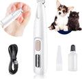 Comasua pet micro precision dog hair trimmer front view showing sleek white body and LED power display screen