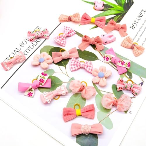 Mruq Pet puppy bows with elastic bands for easy application
