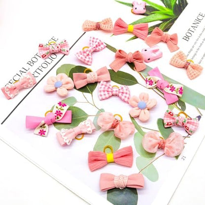 Mruq Pet puppy bows with elastic bands for easy application