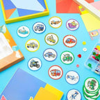 Compact travel friendly packaging of the toddler bathroom training accessories