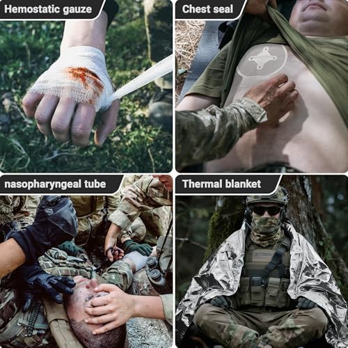 Internal compartments of the IFAK pouch showing organized medical supplies.