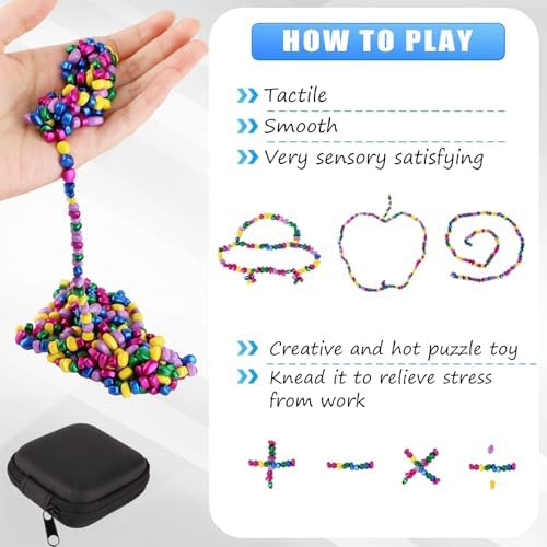 Person using magnetic stones as a desk fidget toy