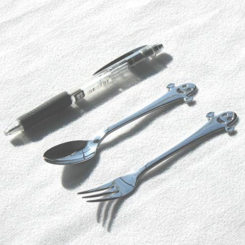 Nagao brand Japanese coffee spoon and fork set on table