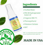 Concentrated 24 hour lice protection spray packaging showing natural ingredients