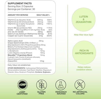 EyeScience Macular Health packaging details
