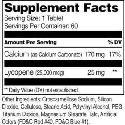 Authentic USA imported 21st Century Lycopene 180 count tablets daily wellness supplement layout
