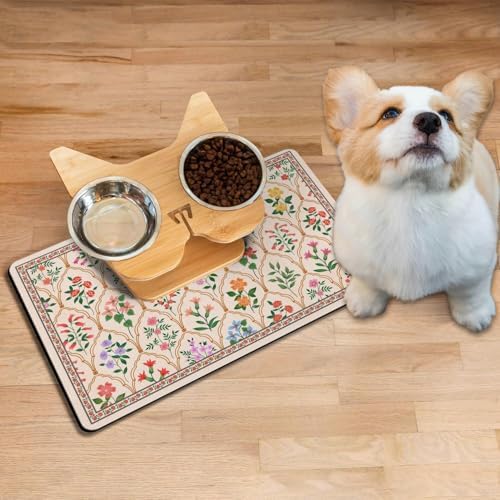 Ideasonna dog food mat waterproof rubber backing