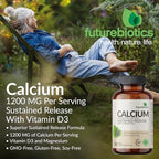 Futurebiotics vegetarian calcium tablets packaging and ingredient details