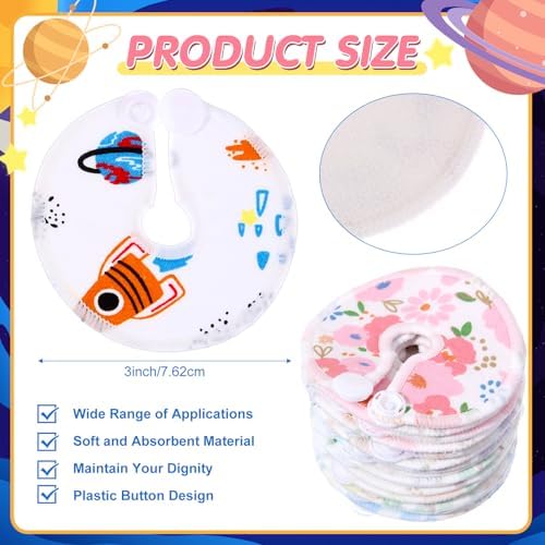 Soft absorbent cotton feeding tube pads in universe pattern