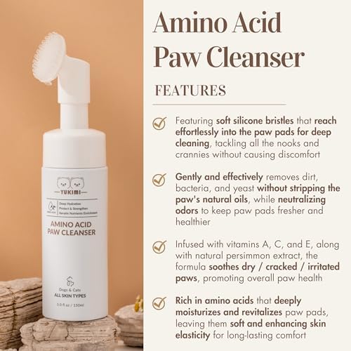 Dermatologist certified hypoallergenic paw cleaner for dogs and cats with sensitive skin.