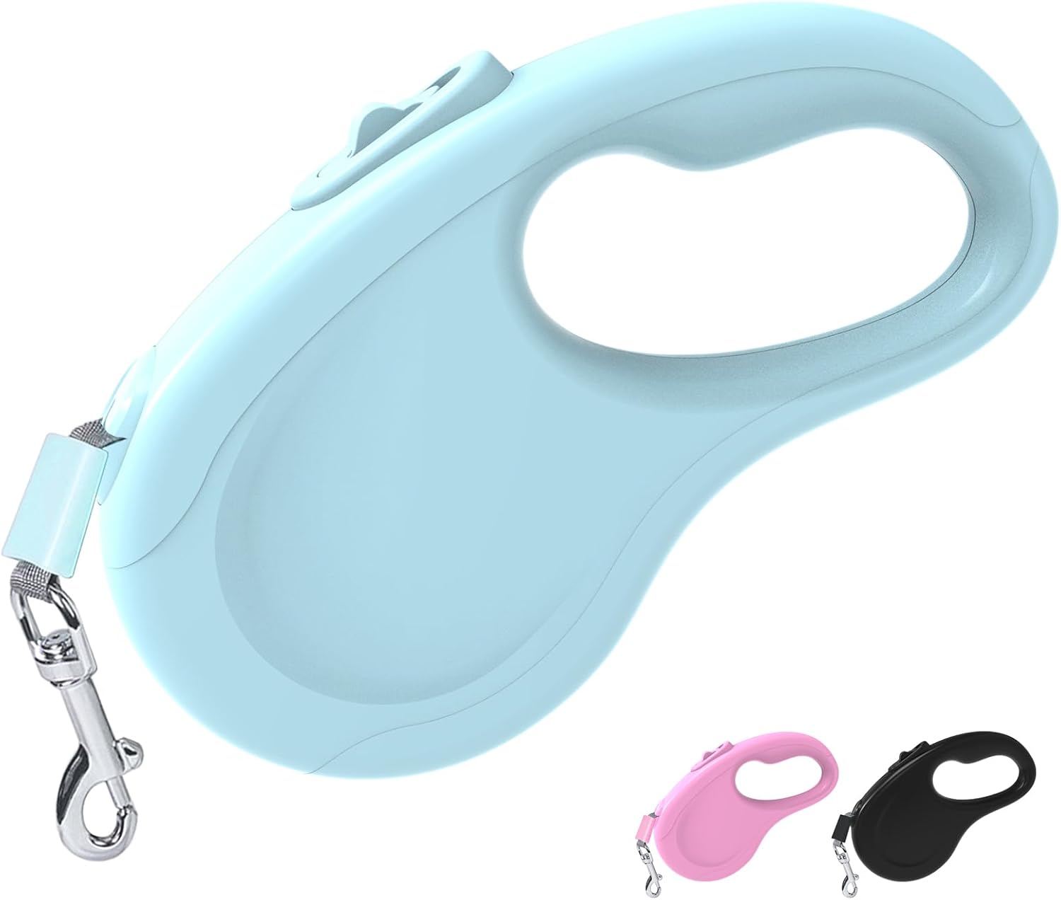 Lusosh retractable dog leash 16ft blue front view