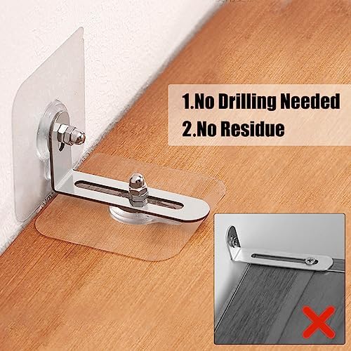 Close up view of the damage free safety anchor attached securely behind a modern dresser cabinet