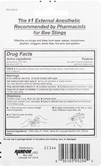 Individual Sting-Kill disposable anesthetic swabs showing the portable first aid packaging.