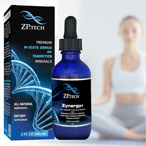ZP.TECH Zynergy Plus Colloidal Gold Liquid bottle with dropper