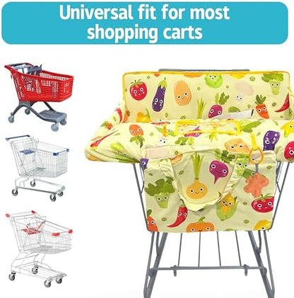 Universal size baby cart cushion showing safety leg openings