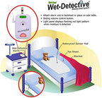 Wet Detective bedwetting kit packaging showing authentic USA imported medical aid.