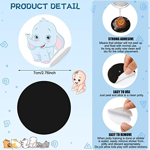 Toddler using potty with Geyee heat sensitive decal