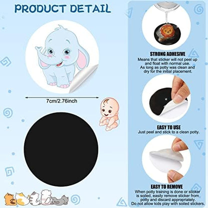 Toddler using potty with Geyee heat sensitive decal