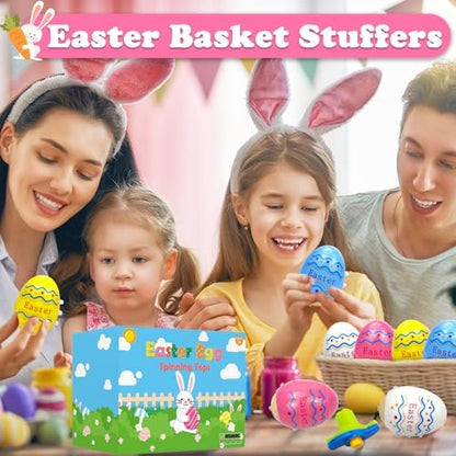 Multi-colored Easter egg spinning toys for toddlers
