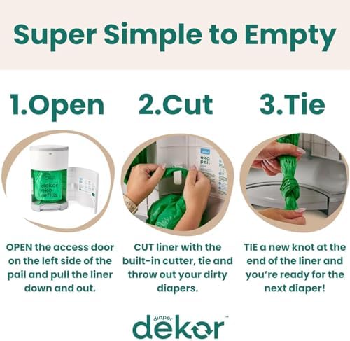 Dekor Eko Classic Diaper Pail white color side angle