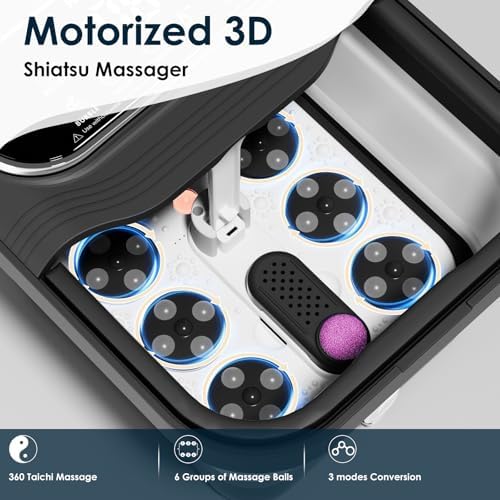 Black foldable foot spa tub with heat and bubble function