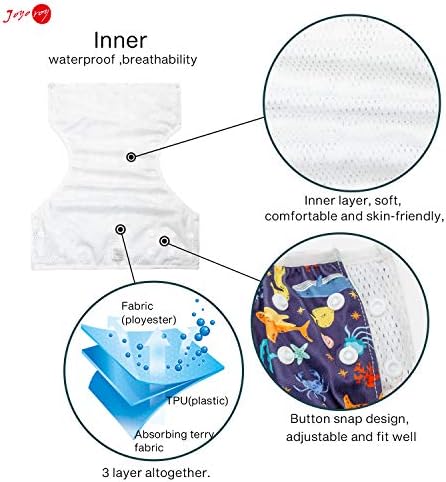 Joyo Roy waterproof swim diapers showing adjustable side snaps